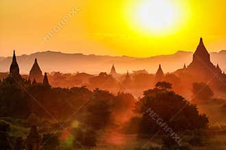 Temples of Bagan in the Mandalay Region of Burma, Myanmar