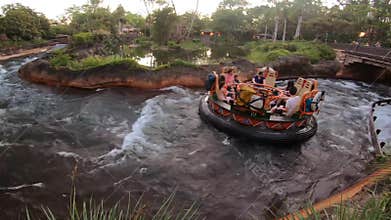 People having fun Kali River Rapids attraction at Animal Kingdom in Walt Disney World area 2