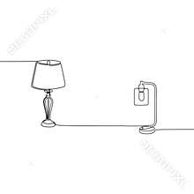 modern lamp and standing candle lamp continuous line Lamp vector. Outline set of lamp icons for web design isolated on white