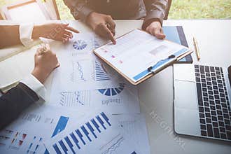 Business People meeting Planning budget and cost, Strategy Analysis Concept