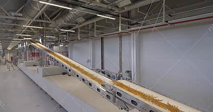 Snacks production conveyor, baked ready