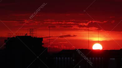 Time lapse of suns way of motion city urban landscape.