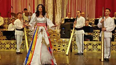 Ana Maria Donosa on stage at Constantin Tanase Magazine Theater