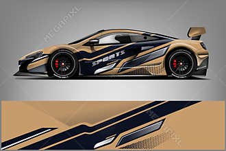 Sport Car wrap design vector, truck and cargo van decal. Graphic abstract stripe racing background designs for vehicle, rally, rac