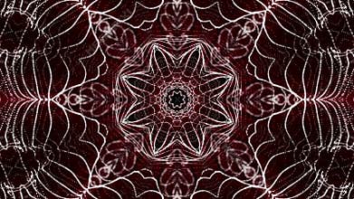 Abstract looped red-orange background. glowing patterns. 3d render