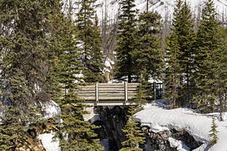 gorgeous wintry scene early spring in Marble Canyon provincial park british columbia canada