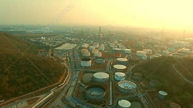 Aerial view of petrochemical industry estate