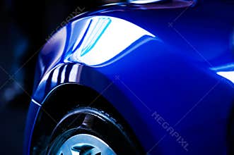 Detail of blue car