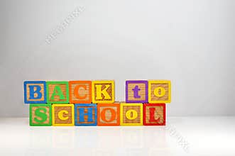 Back To School spelled out with ABC blocks