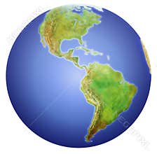 Earth showing North, Central, and South America.