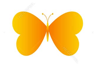 Illustration of butterfly logo on white background