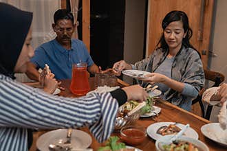 Break fasting or buka puasa on ramadan kareem