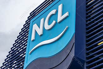 Norwegian Cruise Line NCL logo/sign/emblem on Norwegian Star Cruise Ship