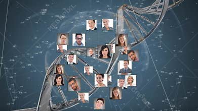 Passport pictures of diverse people moving