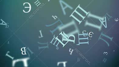 Random Russian Alphabet Particles Background Loop