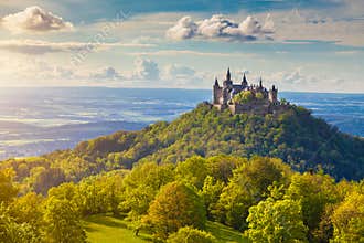 Hohenzollern Castle at sunset, Baden-WÃ¼rttemberg, Germany