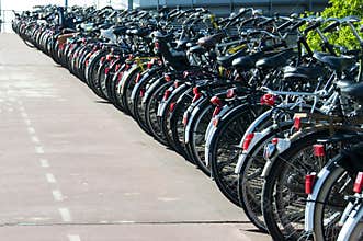 Parked bikes in Amsterdam