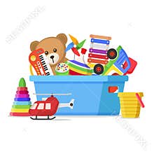 Kids toys in a box