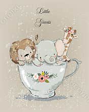 Little animals in the cup