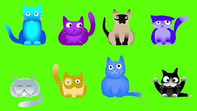 Musical cats looped animation.