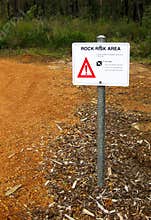 Danger Sign - Rock Risk Area