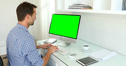 Man working on computer 4k