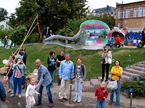 Holiday soap bubbles