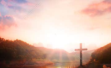 Crucifixion Of Jesus Christ - Cross At Sunset