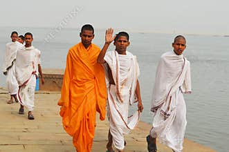 Young men by the river