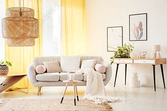 Warm bohemian living room