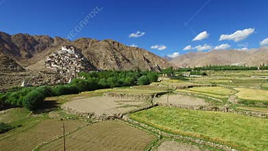Buddhist Monastery aerial view