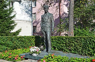 Irkutsk, Russia, August, 29, 2017. Monument to Alexander Vampilov 1937-1972 in Irkutsk