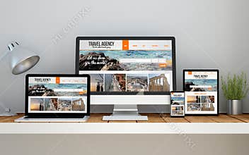 workplace with responsive design travel website online responsive website on devices