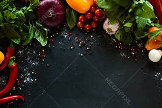 Organic food vegetable background healthy eating