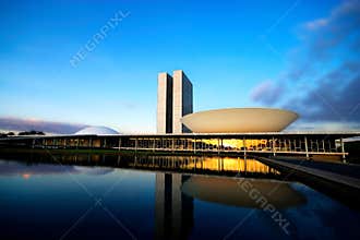 Brasilia, DF / Brazil - May 27, 2007: Brazilian National Congress at Sunset