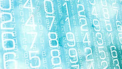 Cybersecurity concept, random numbers 0-9 background