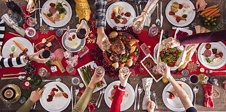 Christmas new year dinner group concept