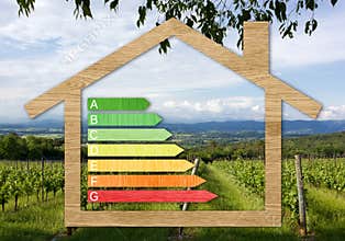 Wood Textured Energy Efficiency Certification Symbols