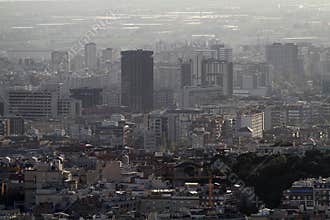 Aerial view of Barcelona houses