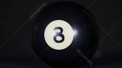 Eight ball in a pool table