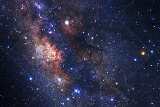Milky way galaxy with stars and space dust in the universe