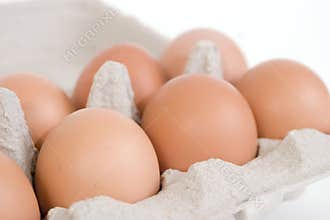 Brown Eggs in Paper Carton