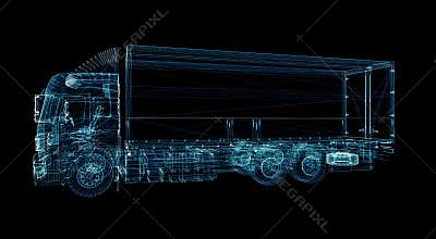 Digital Truck. The concept of digital technology