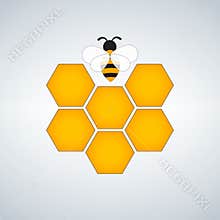honeycomb and the bee vector poster white background