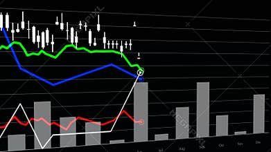 Growing charts and graphs on a black background.