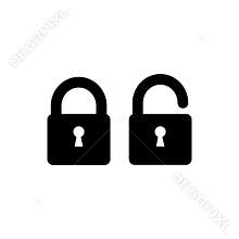 Lock icon, simple sign in flat style