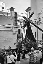 A nervous moment. Semana Santa procession, Sedella, Spain.