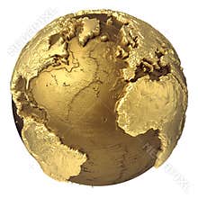 Gold Globe Atlantic Ocean