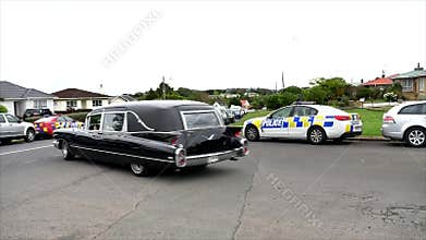 A hearse for funeral service