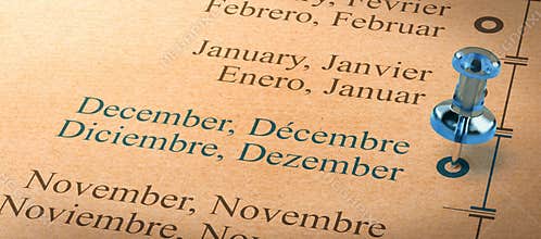 Focus on december, Months of the Year Calendar